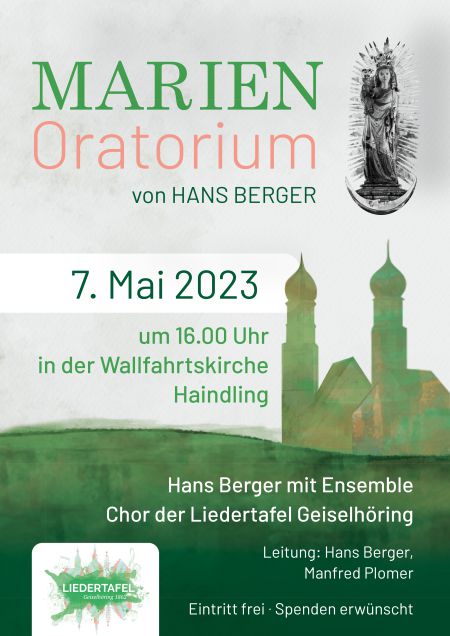 Marien Oratorium von Hans Berger am 7. Mai 2023